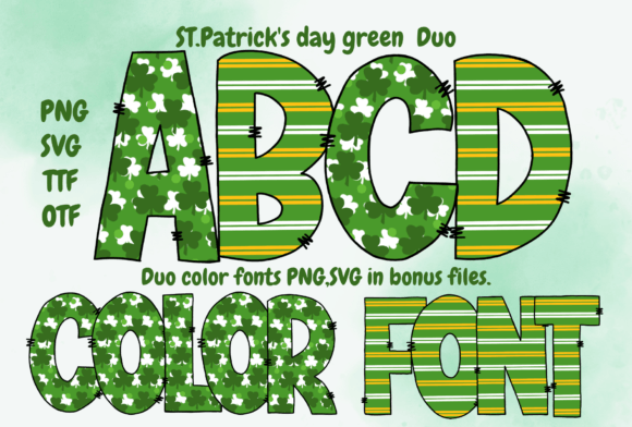 St. Patrick's Day Green Duo: A Festive Font for Vibrant Designs